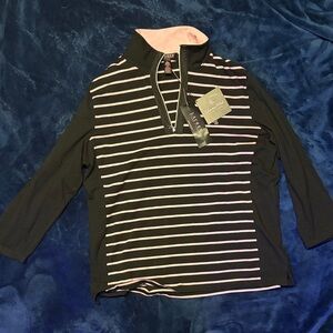 Ralph Lauren Black and Pink Striped Top